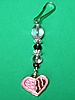 Picture of Bead and Heart Zipper Pull Charm