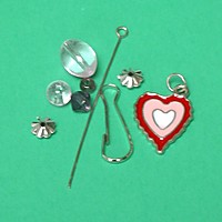 Picture of Bead and Heart Zipper Pull Charm